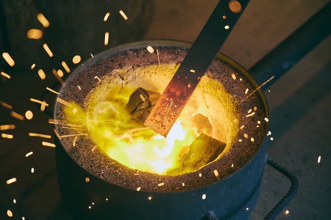 Authentic knife making experience at a blacksmith in Kyoto - From Red Hot Steel to Your Blade: The Forging Steps