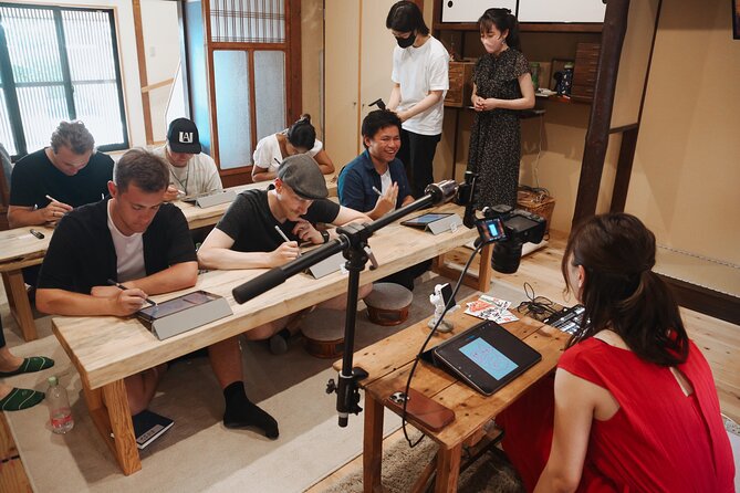 Calligraphy & Digital Art Workshop in Kyoto - Etegami picture letters: turning characters into a postcard design
