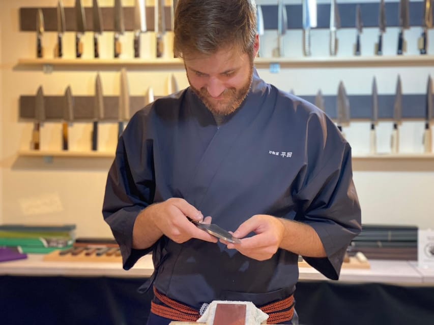 Kyoto: Beginner Knife Sharpening & Handle Fitting Workshop - Handle fitting with the magnolia handle, plus a little smoke