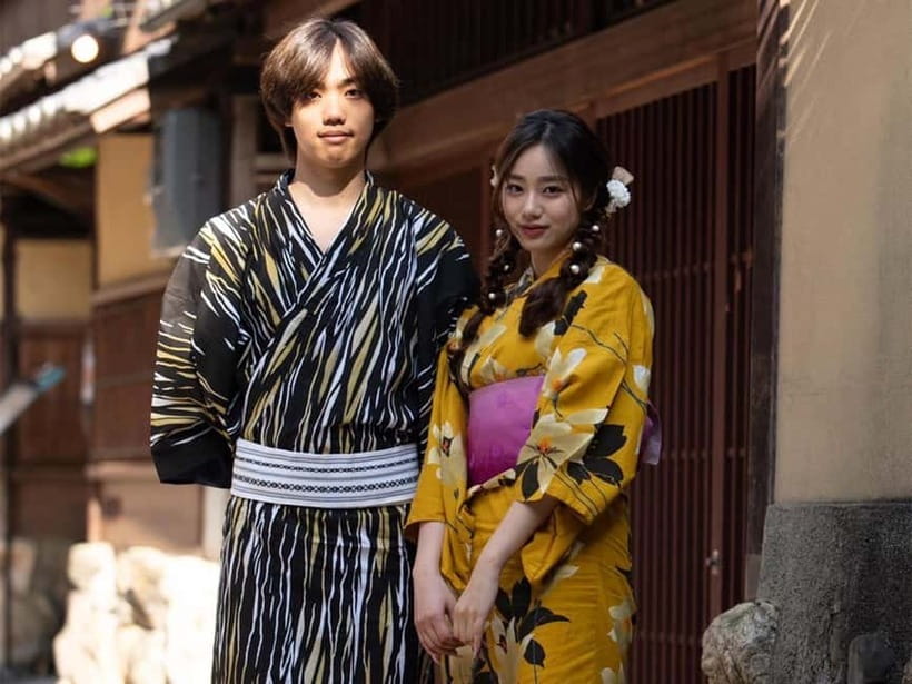 Kyoto Kimono Rental mimosa ｜Kimono/Yukata Rental Couple Plan - What is included for two people, and what costs extra