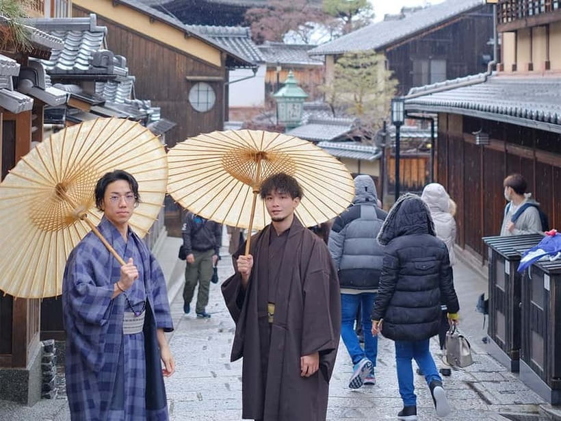 Kyoto Kimono Rental mimosa Kimono/Yukata Rental Men's Plan - Choosing Your Look: How Kimono vs Yukata Works Here