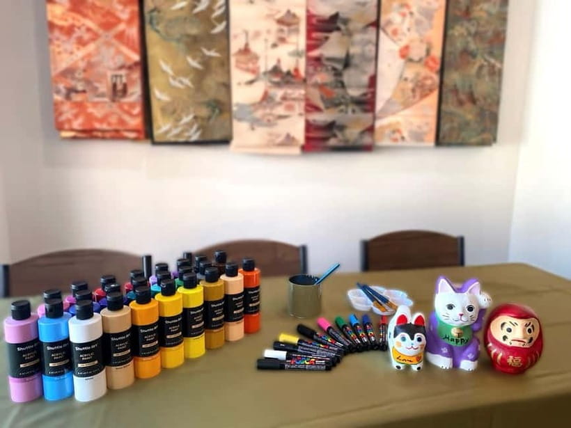 Kyoto: Make Your Own "Daruma" Craft & Painting Workshop - What you make in 2 hours, papier-mâché cat, Daruma, kitsune, and more