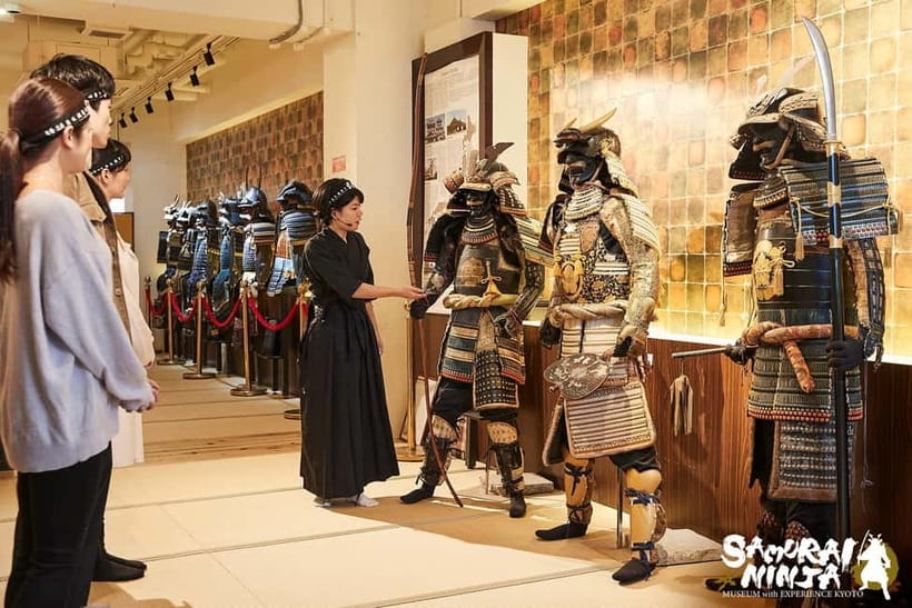 Kyoto: Samurai Ninja Museum guided tour - Dress like a samurai, helmet on, replica sword in hand