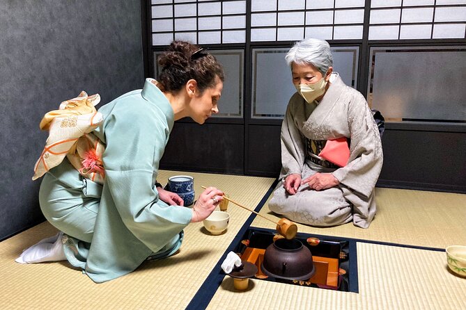 KYOTO Tea Ceremony with kimono near by Imamiya Jinjya Shrine - Your Turn at Brewing Matcha: The Part That Makes It Stick